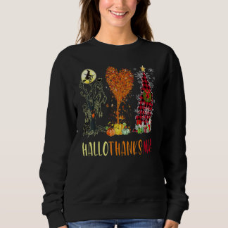 Sweatshirt Halloween Thanksgiving Christmas Tree Happy Hallo