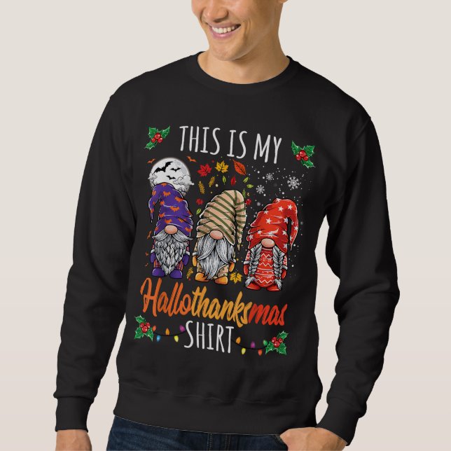 Sweatshirt Halloween Thanksgiving Noël Funky Hallomerci (Devant)