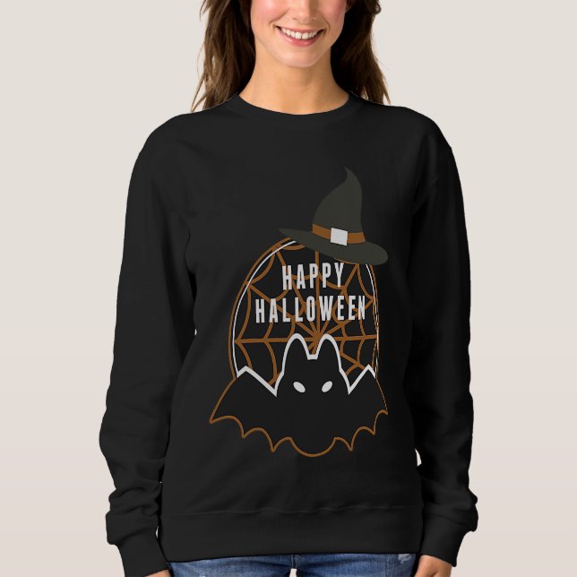 Sweatshirt Halloween unisex all ages casual Happy Halloween (Devant)
