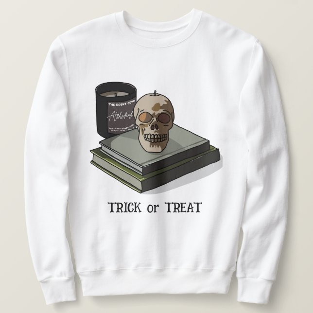 Sweatshirt Halloween Whimsical Personnalisé Funny Skull (Design devant)
