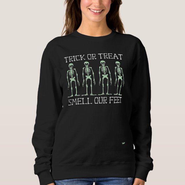 SWEATSHIRT HALLOWEWEEN SKELETONS TRICK OU TRAITER ODEUR NOS P (Devant)