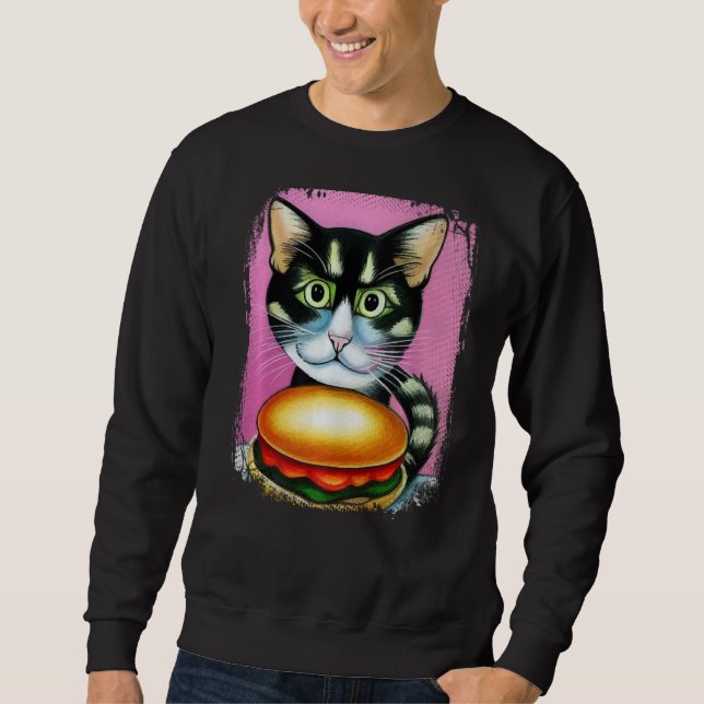 Sweatshirt Hamburger Chat Catburger Burger Purr Meow Chat 1 (Devant)