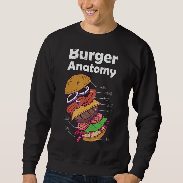 Sweatshirt Hamburger Graphisme Alimentation Burger Anatomie C (Devant)
