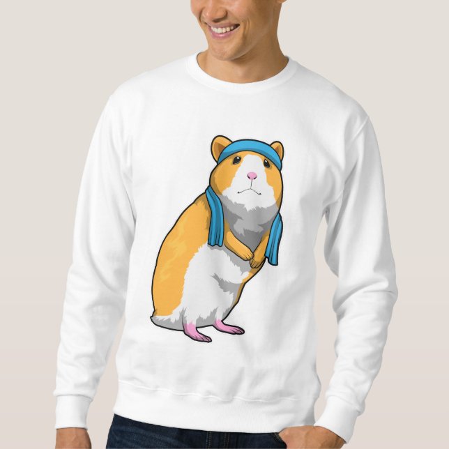 Sweatshirt Hamster à Fitness avec serviette (Devant)