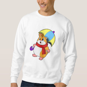 Sweatshirt Hamster à la pluie avec parapluie