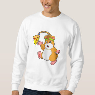 Sweatshirt Hamster à manger avec pizza