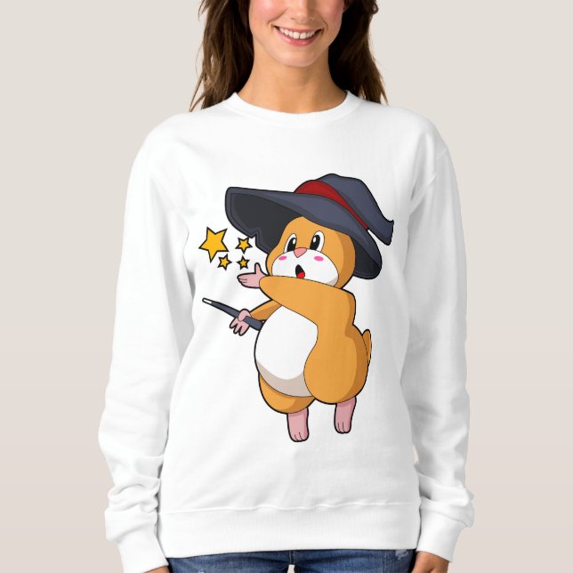 Sweatshirt Hamster as Wizard with Magic mur (Devant)