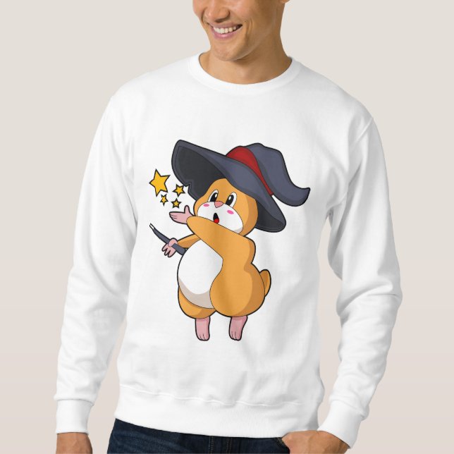 Sweatshirt Hamster as Wizard with Magic mur (Devant)