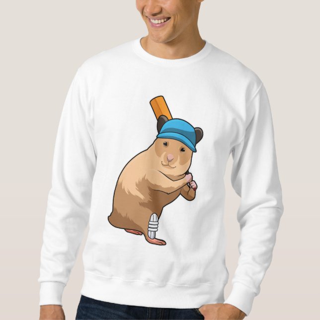Sweatshirt Hamster au cricket avec chauve-souris de cricket (Devant)