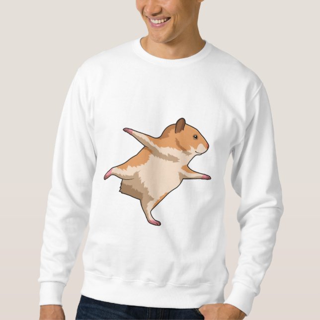 Sweatshirt Hamster au Yoga Stretching Legs (Devant)