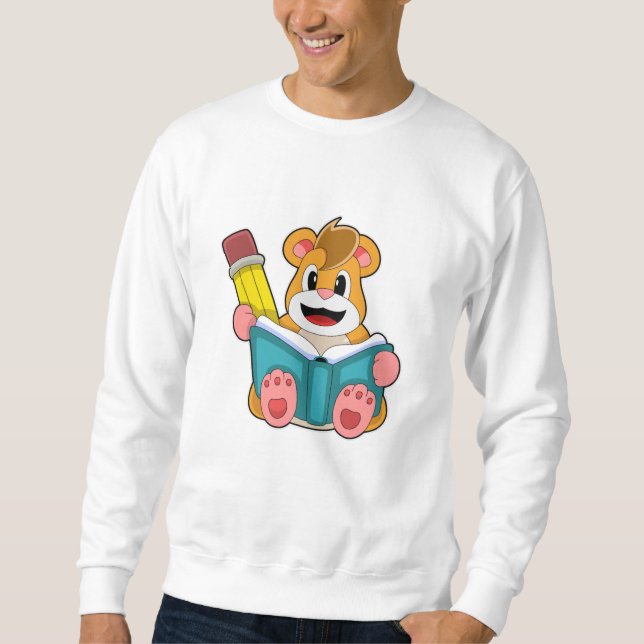 Sweatshirt Hamster avec livre et stylet (Devant)
