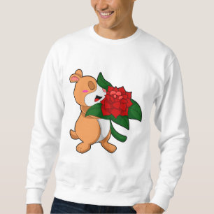 Sweatshirt Hamster avec Rose à fleurs