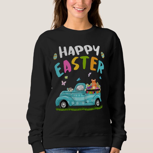 Sweatshirt Hamster Cute Avec Oreilles De Lapin Chasse D'Oeufs (Devant)