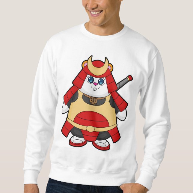 Sweatshirt Hamster en Guerrier avec Armure (Devant)