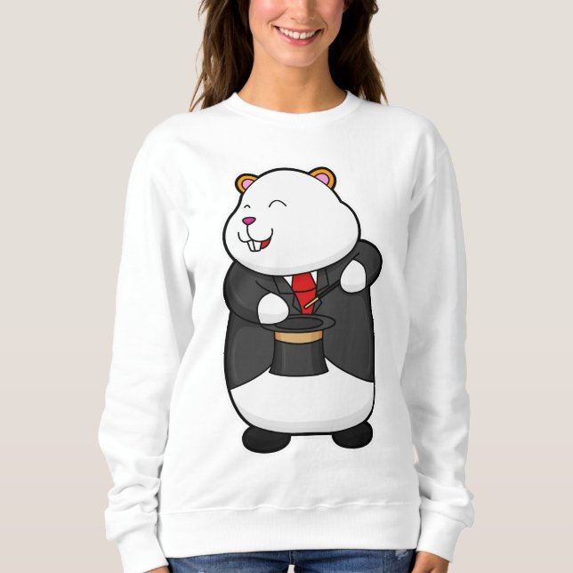 Sweatshirt Hamster en magicien avec baguette magique et Casqu (Devant)