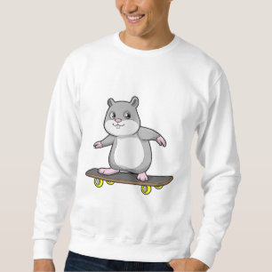 Sweatshirt Hamster en patinage avec skateboard