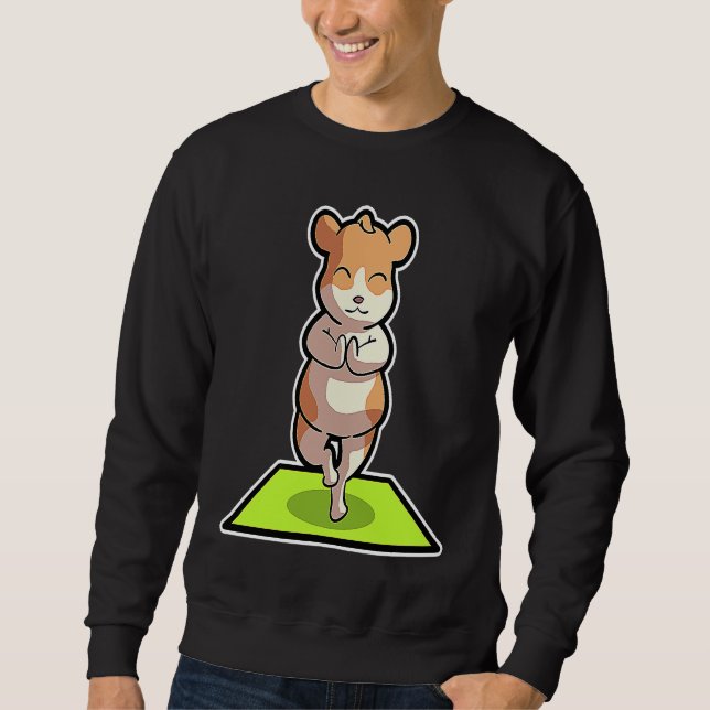 Sweatshirt Hamster Yoga Poses Sport Gymnastics Ohm Heartbeat  (Devant)