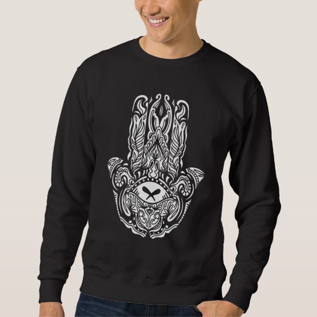 Sweatshirt Hand of Hamsa Hinduism Fatima Arabic 1 (Devant)