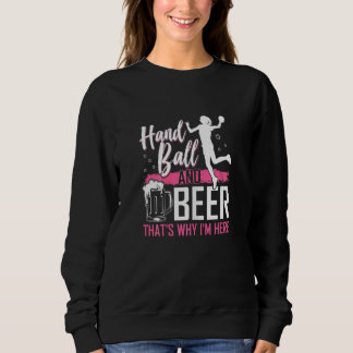Sweatshirt Handball Féminin Et Bière Graphique Filles Femmes 