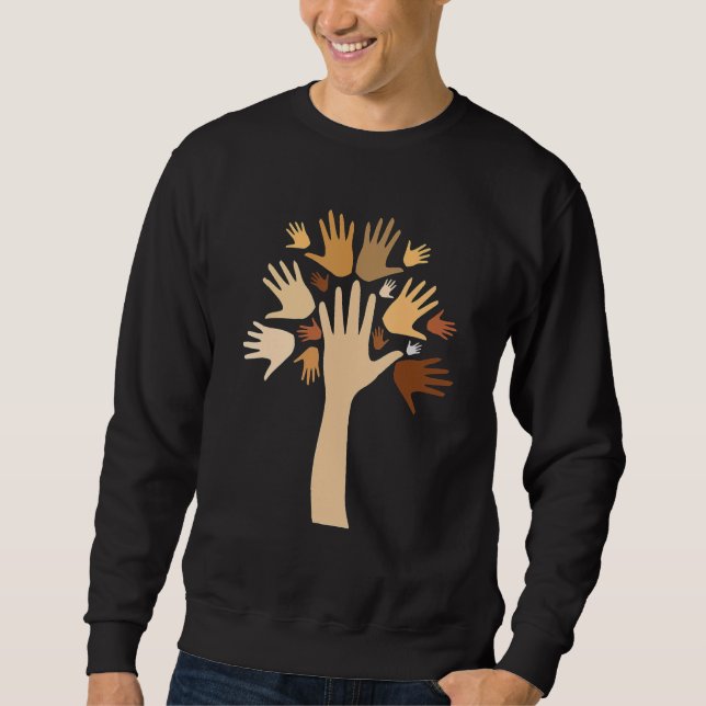 Sweatshirt Hands Skin Tone Cool Black History Month African A (Devant)