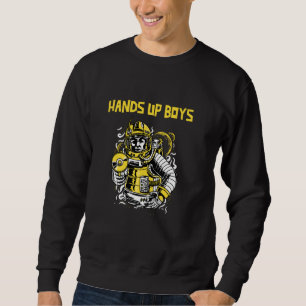 Sweatshirt Hands Up Boys Astronaut Sheriff Science Fiction Al
