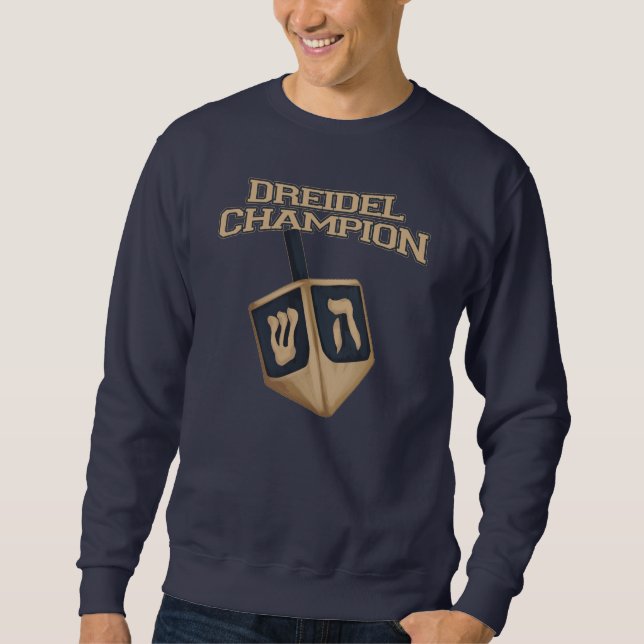 Sweatshirt Hanoukka Funny Dreidel Champion Festive (Devant)