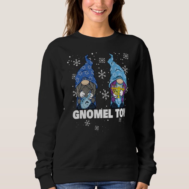 Sweatshirt Hanoukka juive Mazel Tov Menorah Dreidel Gnome Gn (Devant)