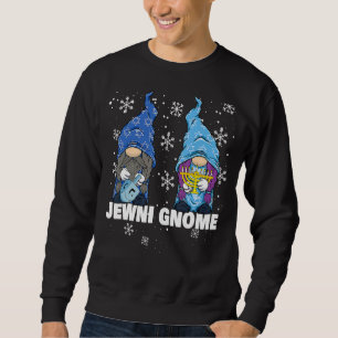 Sweatshirt Hanoukka juive Menorah Dreidel Gnome Happy Gnomik