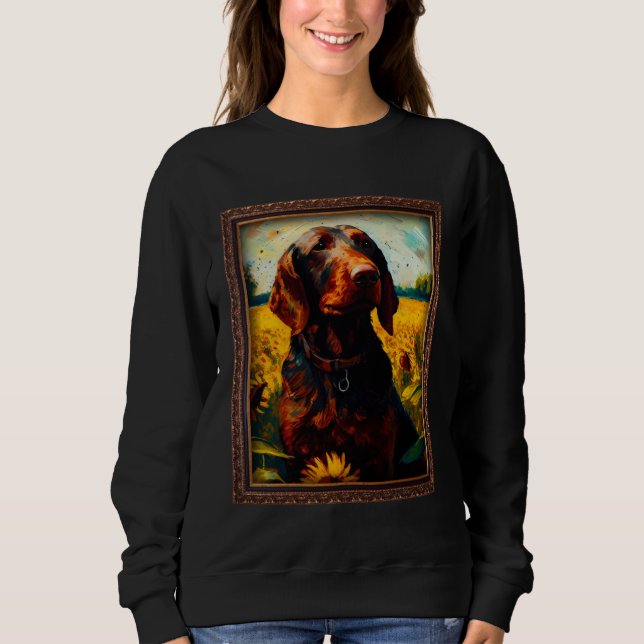 Sweatshirt Hanoverian Scenthound Painting Sunflower Flower Mo (Devant)