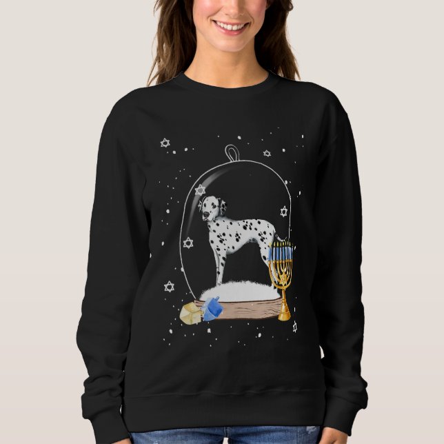 Sweatshirt Hanukkah Dalmatian Dog Snow Globe Pajama (Devant)