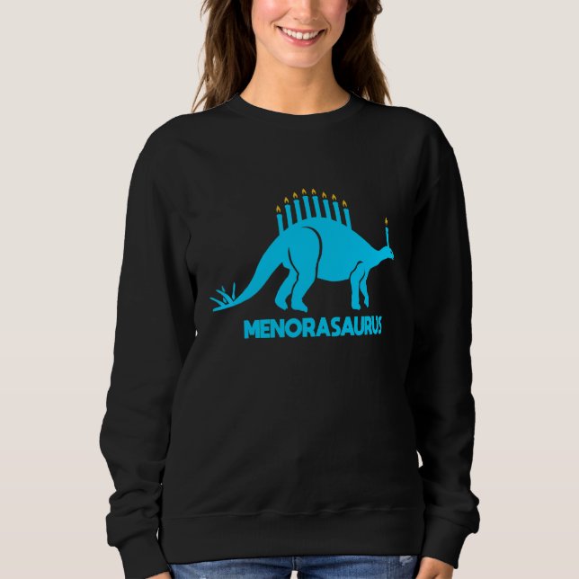 Sweatshirt Hanukkah Dinosaure Stégosaure Dino Menorah (Devant)