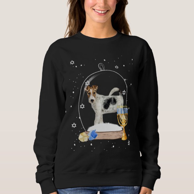 Sweatshirt Hanukkah Fox Terrier Dog Snow Globe Pajama (Devant)