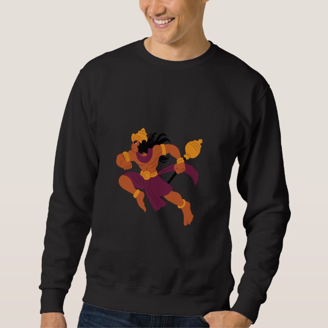 Sweatshirt Hanuman, Bajrang Bali, illustration du dieu hindou (Devant)