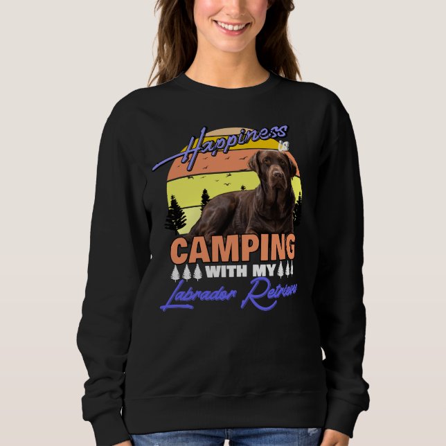 Sweatshirt Happings En Camping Avec Mon Labrador Retriever (Devant)