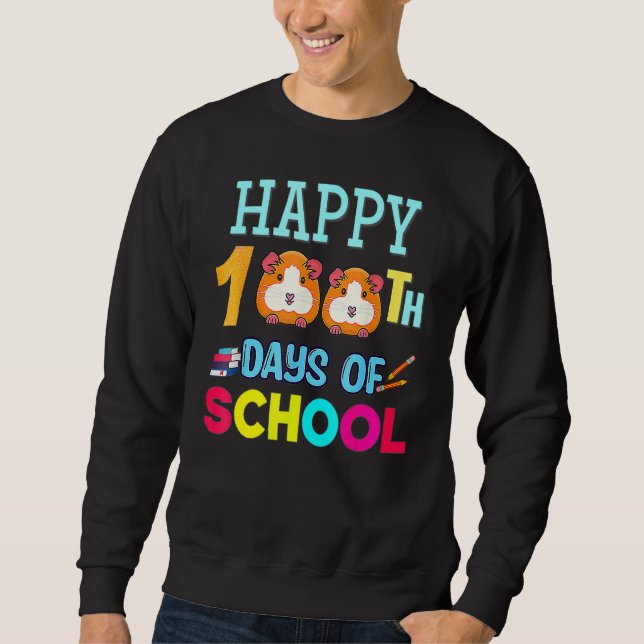 Sweatshirt Happy 100 Days Of School Guinea Pig Shirt Boys Gir (Devant)