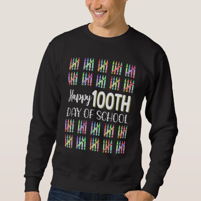 Sweatshirt Happy 100th Day Of School Shirt Student 100 Days B (Devant)