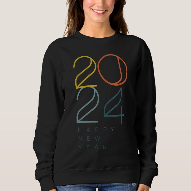 Sweatshirt Happy 2024 New Years Eve Party Supplies 2024 Happy (Devant)