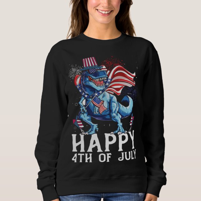 Sweatshirt Happy 4th Of July T-Rex Dino Patriotic Cute 4th Of (Devant)