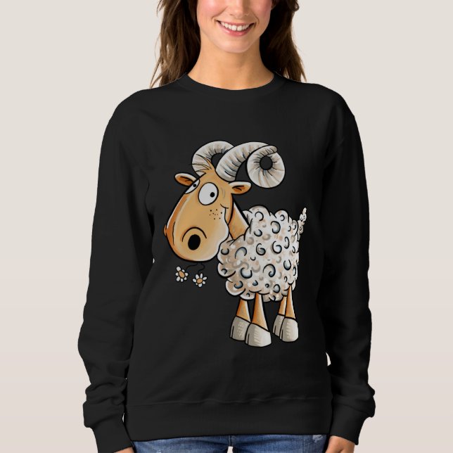 Sweatshirt Happy Aries Sheep Zodiac Sign For Aries (Devant)