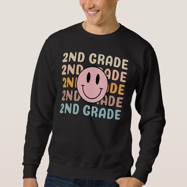Sweatshirt Happy Back To School 2nd Grade Team Smiler Teacher (Devant)