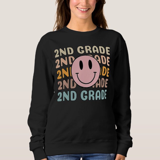 Sweatshirt Happy Back To School 2nd Grade Team Smiler Teacher (Devant)