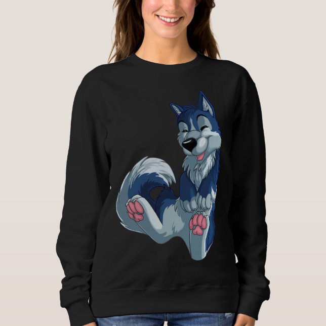 Sweatshirt Happy Blue Husky (Devant)