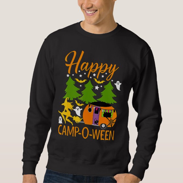 Sweatshirt Happy Camp O Ween Halloween Camping Camper (Devant)