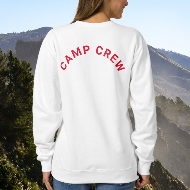 Sweatshirt Happy Camper Camp Crew Retro Rouge Blanc (Créateur téléchargé)