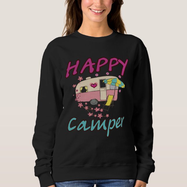 Sweatshirt Happy Camper Camping  Couple Camp Vacation (Devant)