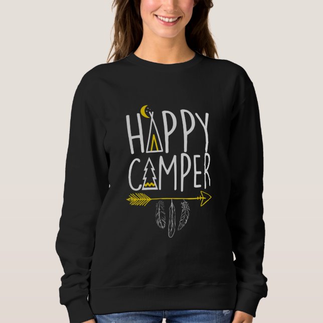 Sweatshirt Happy Camper   Fun Camping And Hiking   Happy Camp (Devant)