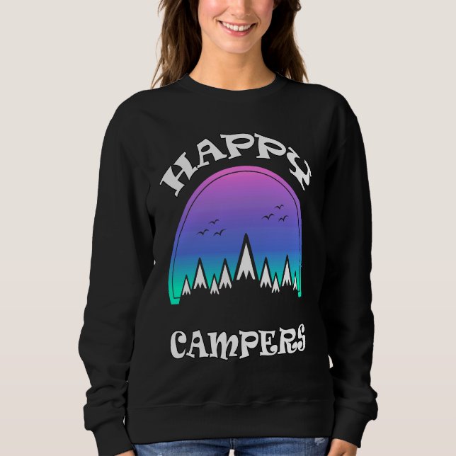 Sweatshirt Happy Campers Mountains Jote Camping Mountains Bi (Devant)