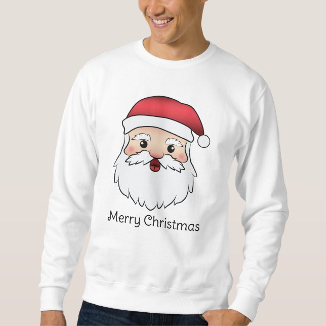 Sweatshirt Happy Cartoon Santa Claus Tête Avec Texte Personna (Devant)