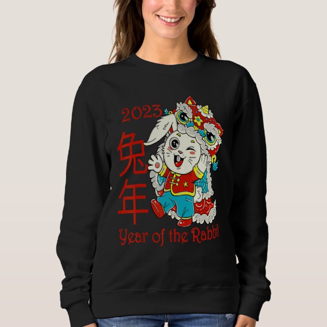 Sweatshirt Happy Chinese New Year 2023 Year of the Rabbit Dra (Devant)