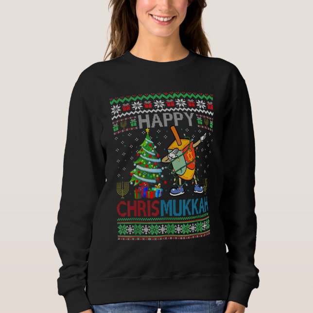Sweatshirt Happy Chrismukkah Jewish Christmas Hanukkah Chanuk (Devant)
